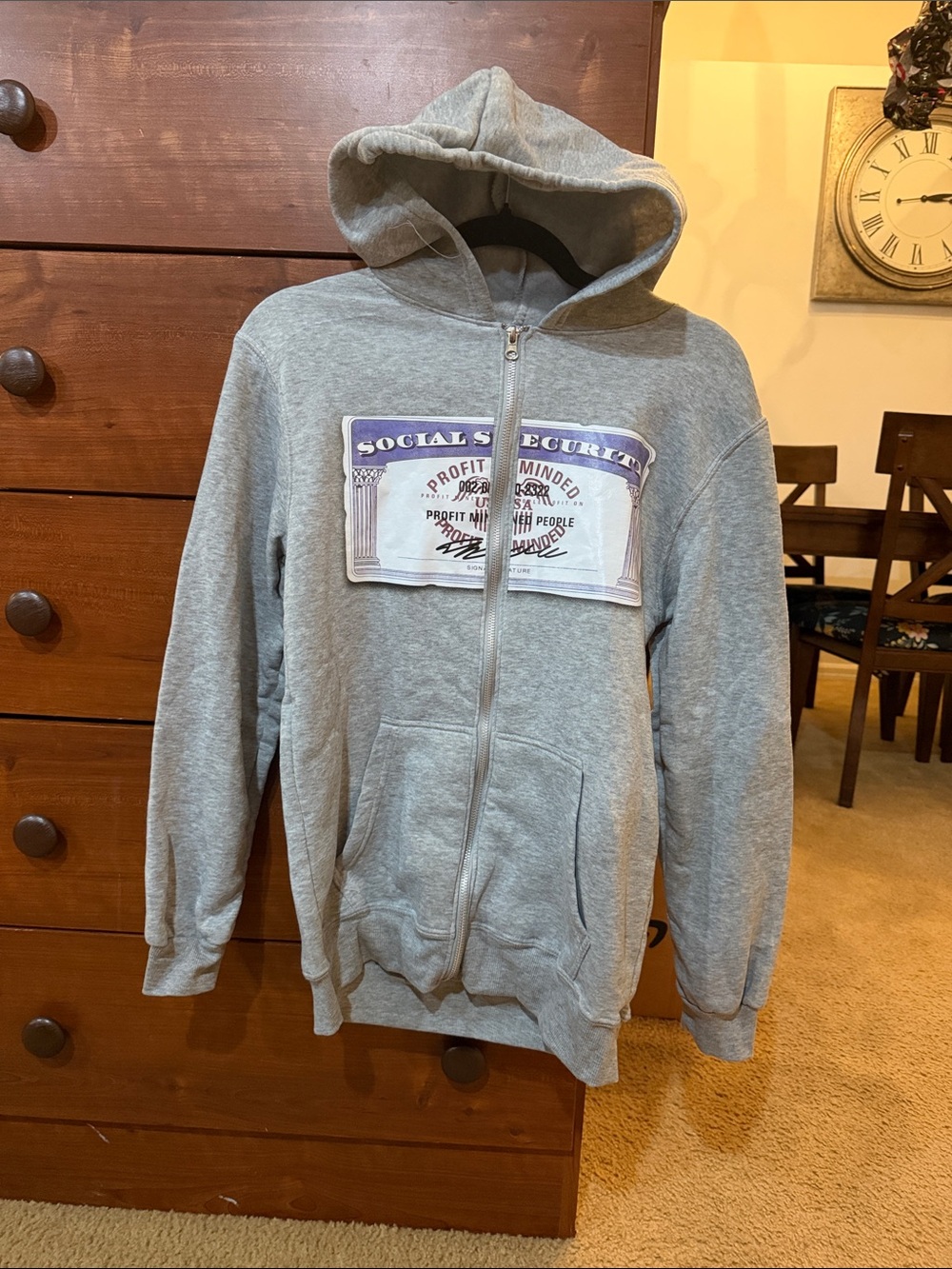 Profit Minded Social Security Graphic zip up hoodie